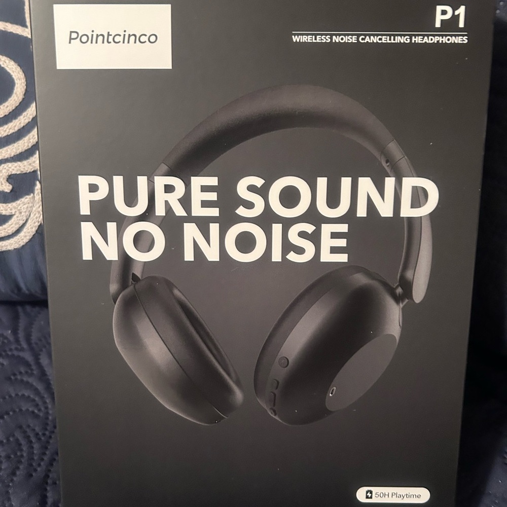 P1 Over-Ear Noise Cancelling Headphones - Black